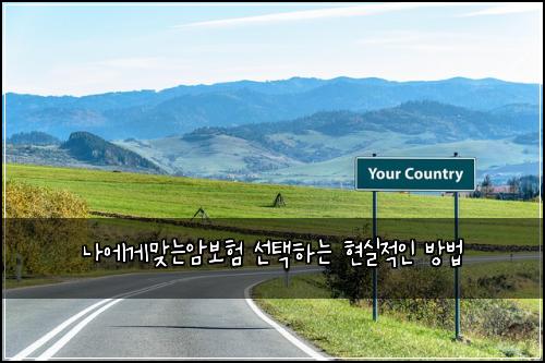 나에게맞는암보험 선택하는 현실적인 방법