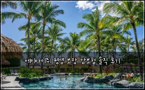 에이아이쥐 평생 보장 암보험 솔직 후기