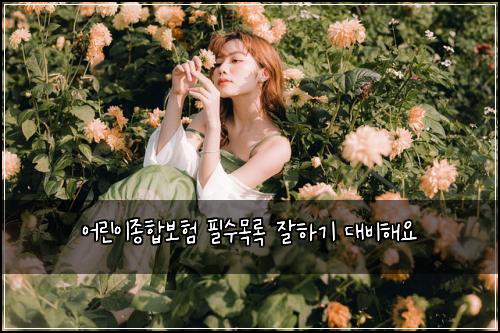 어린이종합보험 필수목록  잘하기 대비해요