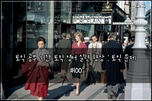 토익 공부 기간 토익 영어 실력 향상 : 토익 문제 #100