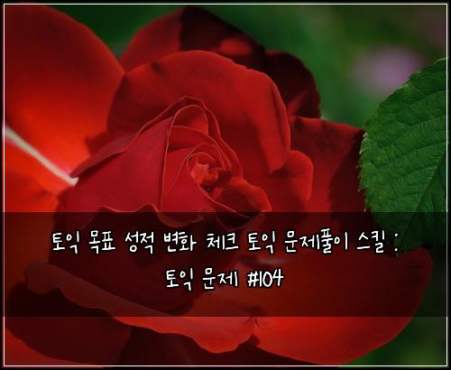 토익 목표 성적 변화 체크 토익 문제풀이 스킬 : 토익 문제 #104