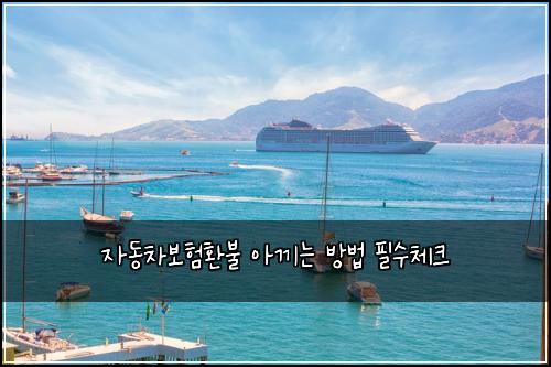 자동차보험환불 아끼는 방법 필수체크