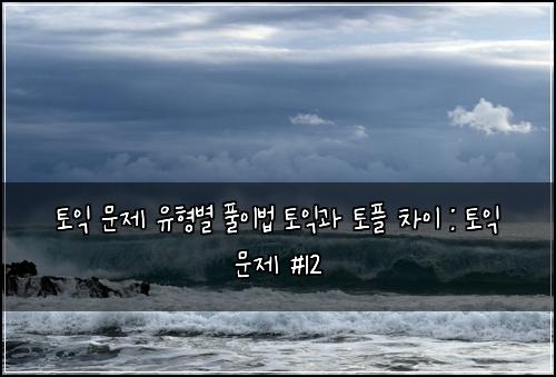 토익 문제 유형별 풀이법 토익과 토플 차이 : 토익 문제 #12