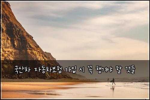 국산차 자동차보험 가입 시 꼭 챙겨야 할 것들