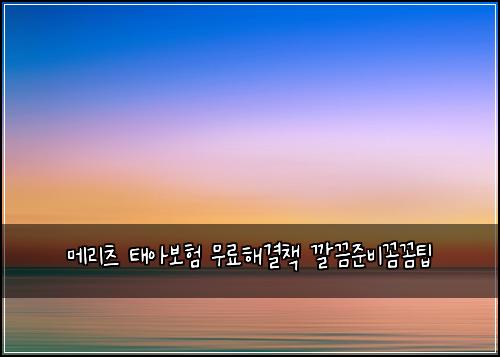 λ©λ¦¬μΈ νμ보ν 무λ£ν΄κ²°μ±
κΉλμ€λΉκΌΌκΌΌν