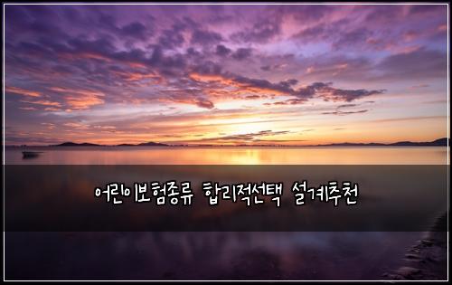 어린이보험종류 합리적선택 설계추천