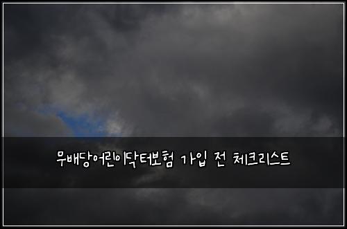무배당어린이닥터보험 가입 전 체크리스트