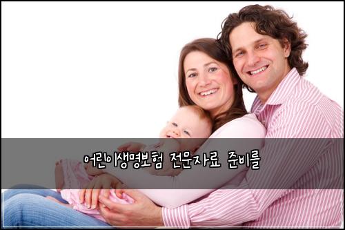 어린이생명보험 전문자료  준비를