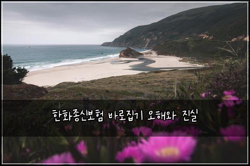 한화종신보험 바로집기  오해와 진실