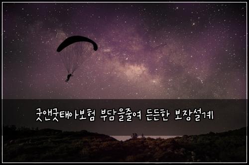 굿앤굿태아보험 부담을줄여  든든한 보장설계