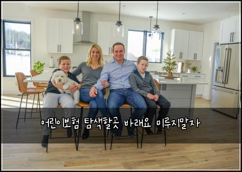 어린이보험 탐색할곳  바래요 미루지말자