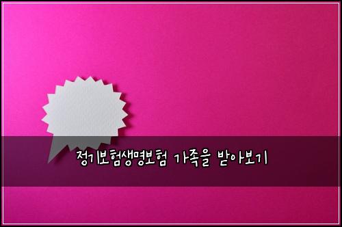 정기보험생명보험 가족을 받아보기