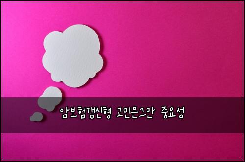 ์๋ณดํ๊ฐฑ์ ํ ๊ณ ๋ฏผ์๊ทธ๋ง ์ค์์ฑ