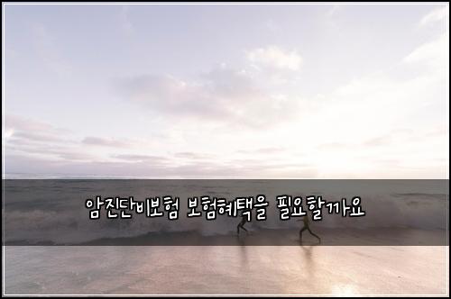 암진단비보험 보험혜택을  필요할까요
