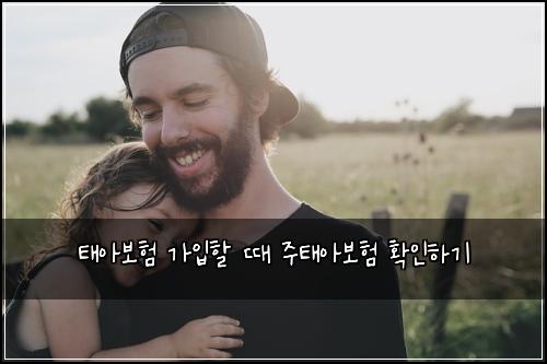 태아보험 가입할 때 주태아보험 확인하기