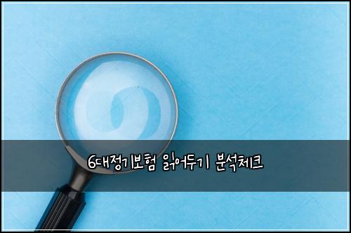 6대정기보험 읽어두기  분석체크