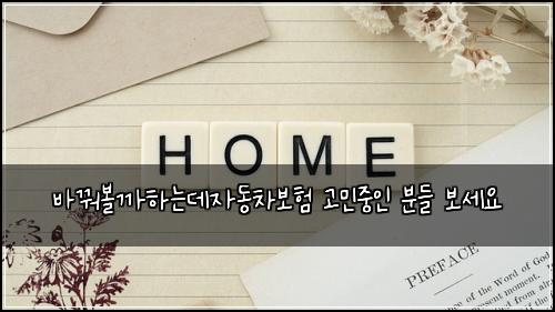바꿔볼까하는데자동차보험 고민중인 분들 보세요