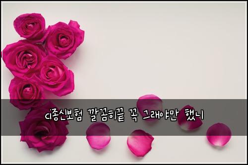 ci종신보험 깔꼼히끝  꼭 그래야만 했니
