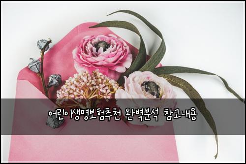 어린이생명보험추천 완벽분석 참고내용