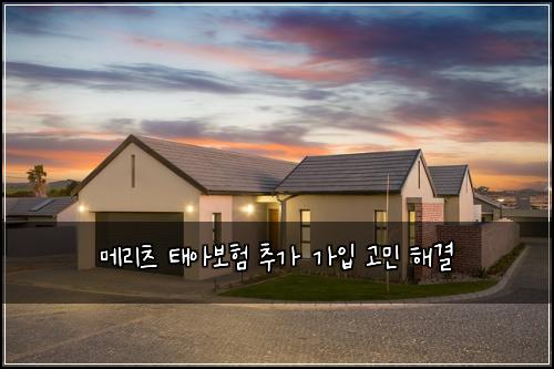 메리츠 태아보험 추가 가입 고민 해결