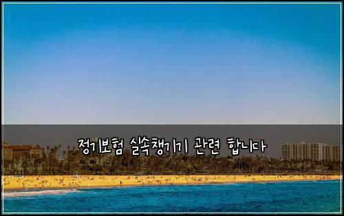 정기보험 실속챙기기  관련 합니다