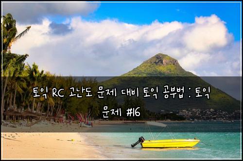 토익 RC 고난도 문제 대비 토익 공부법 : 토익 문제 #16