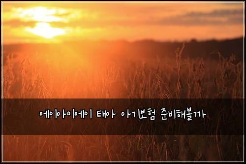 에이아이에이 태아 아기보험 준비해볼까