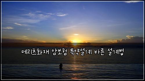 메리츠화재 암보험 특약설계  바른 설계법