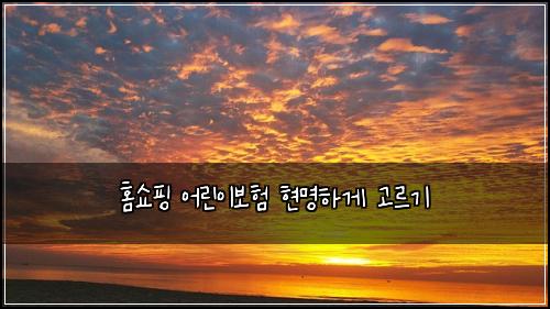 홈쇼핑 어린이보험 현명하게 고르기