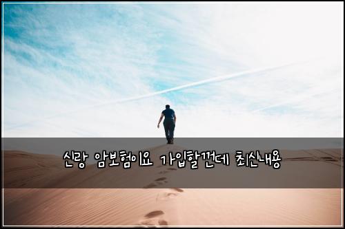 신랑 암보험이요 가입할껀데 최신내용