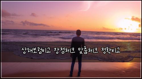 상해보험비교 장점체크 맞춤체크 정확비교