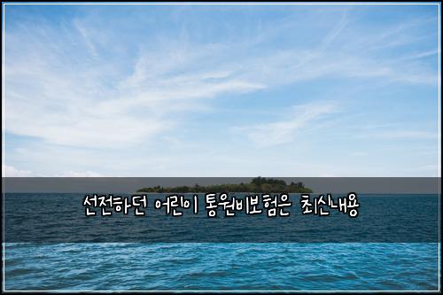 선전하던 어린이 통원비보험은 최신내용