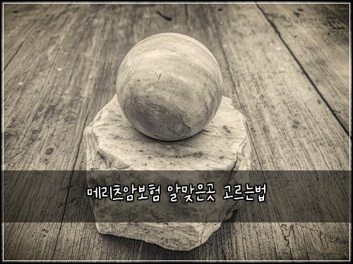 메리츠암보험 알맞은곳  고르는법