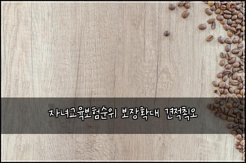 자녀교육보험순위 보장확대 견적쵝오