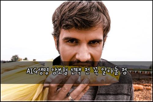 AIG생명 암보험 선택 전 꼭 알아둘 점