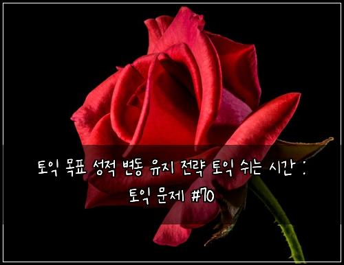 토익 목표 성적 변동 유지 전략 토익 쉬는 시간 : 토익 문제 #70