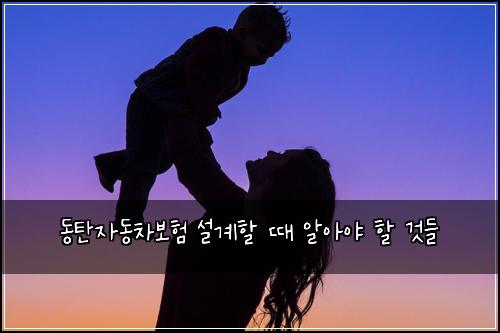 동탄자동차보험 설계할 때 알아야 할 것들