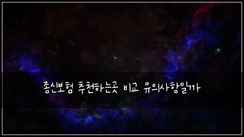 ์ข
์ ๋ณดํ ์ถ์ฒํ๋๊ณณ ๋น๊ต ์ ์์ฌํญ์ผ๊น