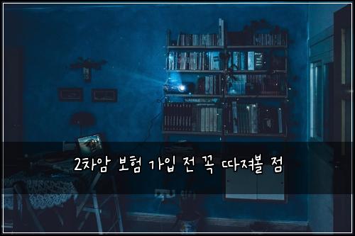 2차암 보험 가입 전 꼭 따져볼 점