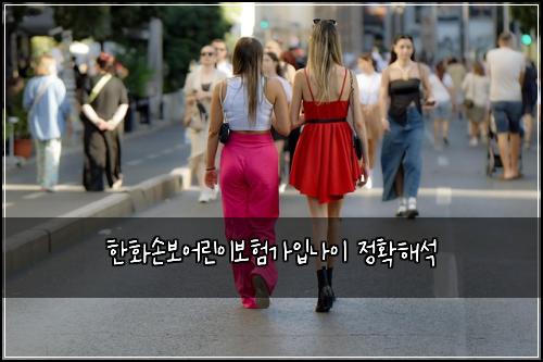 한화손보어린이보험가입나이 정확해석
