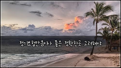 정기보험만큼이나 좋은 정확한곳 고려해야