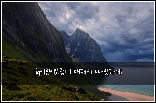 lig어린이보험에 대해서 빠릿하게