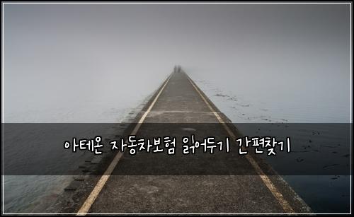 아테온 자동차보험 읽어두기  간편찾기