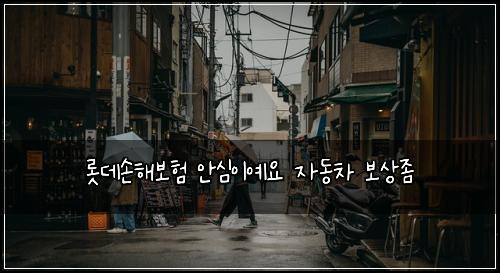 롯데손해보험 안심이예요  자동차 보상좀