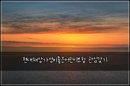 현대해상가성비좋은어린이보험 관심갖기 