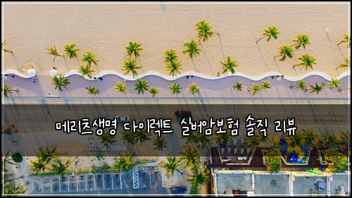 메리츠생명 다이렉트 실버암보험 솔직 리뷰