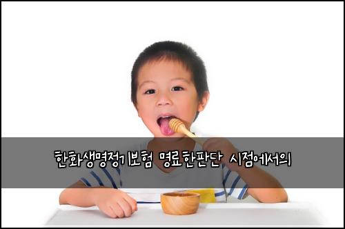한화생명정기보험 명료한판단  시점에서의