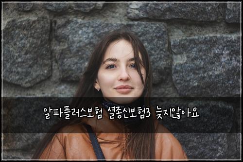 알파플러스보험 셜종신보험3 늦지않아요